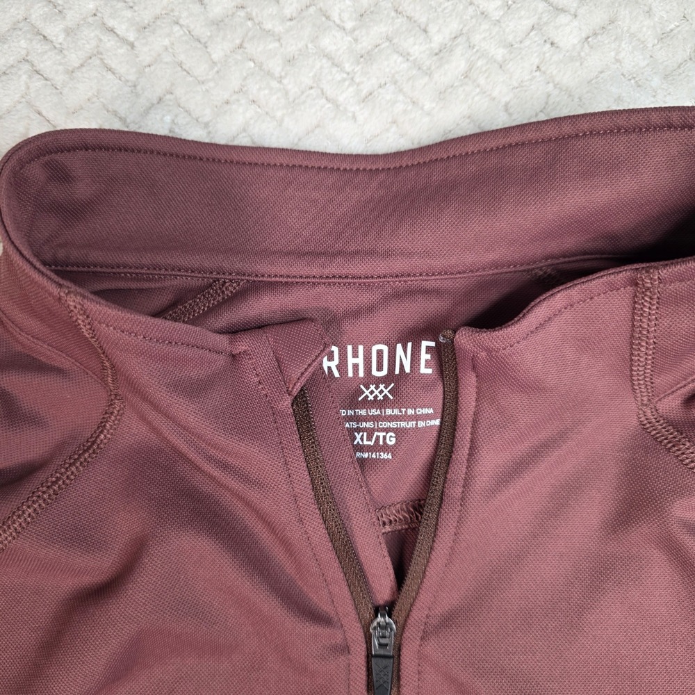 Rhone Mens XL Quarter Zip Pullover Mauve Performance Long Sleeve Activewear Top - Picture 2 of 7